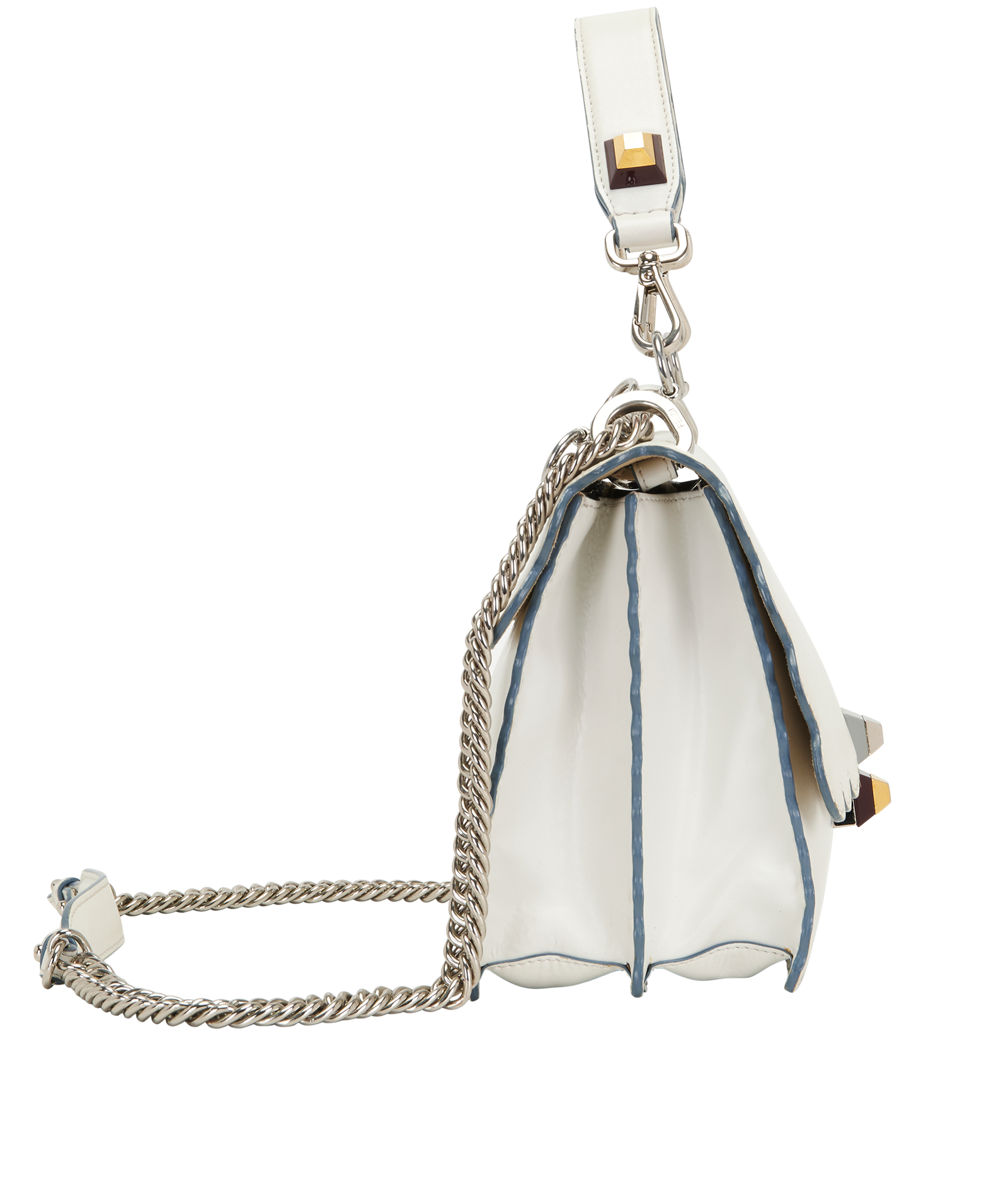 Medium Scalloped Kan I, &pound;595, Handbags, White, Leather, Side view